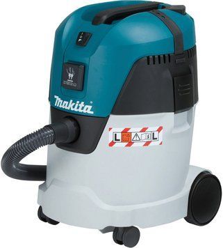 Makita Пилосос професійний VC2512L, 1000Вт, 210мБар, контейнер 25л, розетка 2600Вт, 7кг (291838) VC2512L фото
