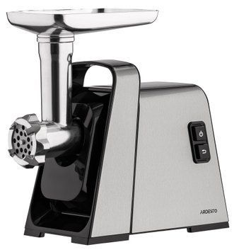 М'ясорубка ARDESTO 2400Вт, 2.2кг/хв, 3 решітки, насадка для ковбас, кеббе, томатів, 4 терки, пластик, чорно-срібний (358971) MGK-2400 фото