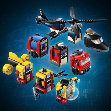 Конструктор LEGO City Ремікс вертольотів, пожежних машин і підводних човнів 874 деталі (60462)