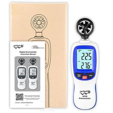 Цифровий крильчастий анемометр 0,3-30 м/с, -10-45 &deg;C WINTACT WT82