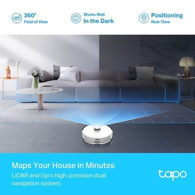 TP-Link Робот-пилосмок TAPO RV 30 LIDAR з підтримкою вологого прибирання + док-станція (374790) TAPO-RV30-PLUS фото