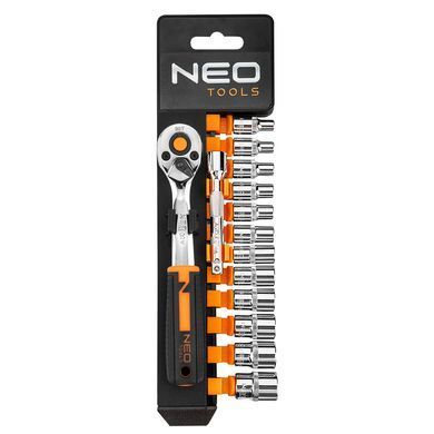Набор торцевых головок с трещеткой Neo Tools 10-000 1/4", 14 шт. 10-000 фото