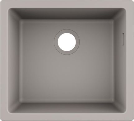 Мийка кухонна Hansgrohe S51, граніт, квадрат, без крила, 500х450х190мм, чаша - 1, врізна, S510-U450, сірий бетон (352161)
