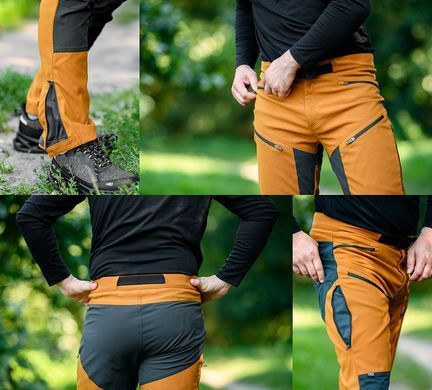 Брюки рабочие NEO Tools 81-292 OUTDOOR, 4-way stretch, горчично-серые, полиэстер, вентиляция, карманы на молнии L