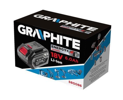 Аккумуляторная батарея Graphite 58G086 Energy+ 18 В, Li-Ion, 6,0 Ач.