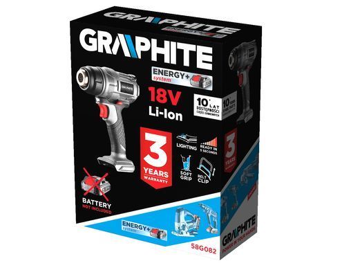 Акумуляторний термофен GRAPHITE 58G082 (18V, 550&deg;C, 200 л/хв) без АКБ 58G082 фото