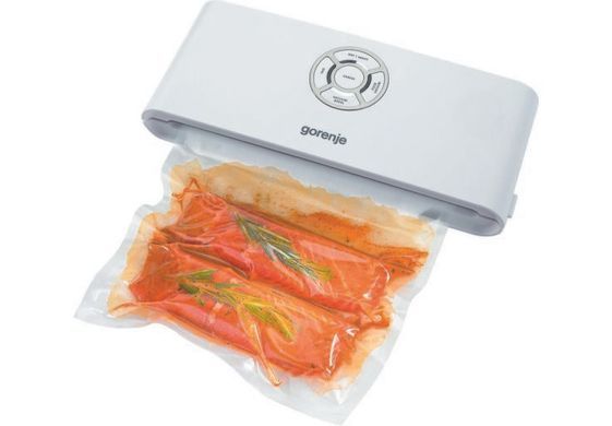 Вакууматор Gorenje для пакетів, 120Вт, 30см, електронне керування, +10 пакетів, пластик, білий (350921) VS120W фото