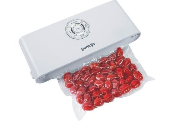 Вакууматор Gorenje для пакетів, 120Вт, 30см, електронне керування, +10 пакетів, пластик, білий (350921) VS120W фото