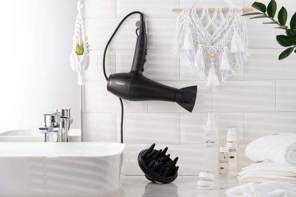 ARDESTO Фен Violet PRO HD-Y222PRO, 1850-2200Вт, 2 швидкості, 3темп.режима, дифузор, чорний (359660) HD-Y222PRO фото