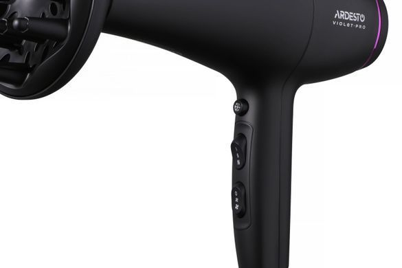 ARDESTO Фен Violet PRO HD-Y222PRO, 1850-2200Вт, 2 швидкості, 3темп.режима, дифузор, чорний (359660) HD-Y222PRO фото