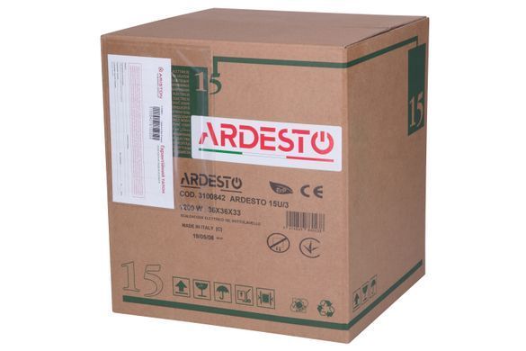 Водонагреватель электр. ARDESTO компакт, 15л, 1,2кВт, монтаж под мойкой, мех. упр-ние, B, Италия, бело-серый 3100842 фото