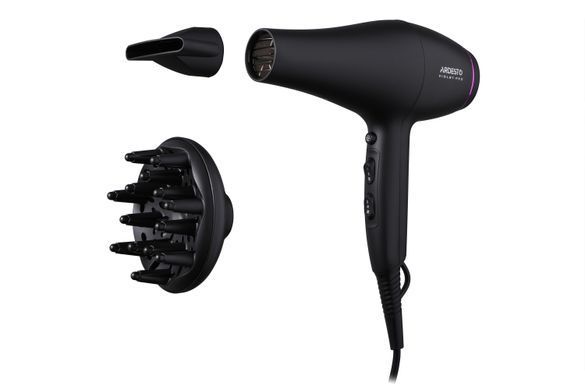 ARDESTO Фен Violet PRO HD-Y222PRO, 1850-2200Вт, 2 швидкості, 3темп.режима, дифузор, чорний (359660) HD-Y222PRO фото