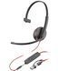 Гарнітура комп'ютерна моно On-ear Poly Blackwire 3215, USB-A, USB-C, 3.5 мм, всеспрямований, чорний (375278) 8X227AA