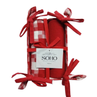 Кухонний текстиль SOHO Наб. руш. 40*60см бавовна 100% White&Red 2шт.