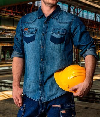 Сорочка робоча Neo Tools 81-549 з посиленням оксфорд і металевими ґудзиками M