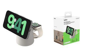 Зарядний пристрій бездротовий Belkin 2в1 MagSafe iPhone/Watch/AirPods, Sand Mass