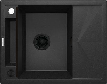 Мийка кухонна Deante Magnetic, граніт, прямокут., з крилом, 640х500х219мм, чаша - 1, врізна, металічний графіт (366652)