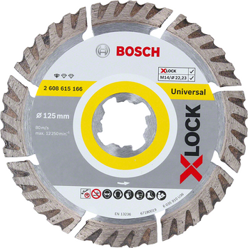 Диск алмазный отрезной Bosch X-Lock Standart for Universal 125x2x22.2 2608615166