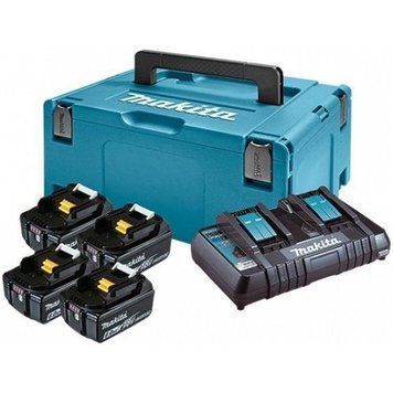 Набір акумуляторів MAKITA LXT 198091-4 (BL1860Bx4, DC18RD, Makpac3)(198091-4)