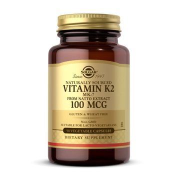 Naturally Sourced Vitamin K2 (MK-7) 100mcg - 50 vcaps Solgar