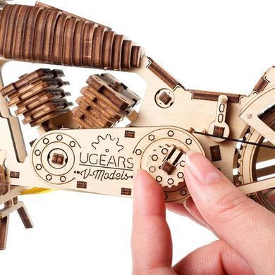 Деревянный механический 3D конструктор Ugears Байк (70051) dt_93581 фото