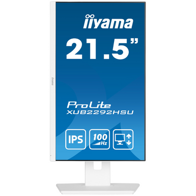 21.5" 16:9 IPS РК монітор, 1920х1080, 0.4 мс (MPRT), 100 Гц, FreeSync, 1xHDMI/1xDP/4xUSB 3.2, HAS, S IIYAMA XUB2292HSU-W6 3724086 фото