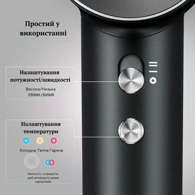 Фен Laifen Swift Special NЕW профессиональный с ионизацией, 3 насадки, шнур 2,5 метра, черный 1HD50-G-EU-BL-004 фото