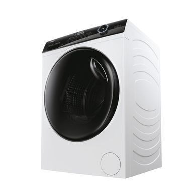 Haier Пральна машина фронтальна, 8кг, 1400, A+++, 44см, дисплей, пара, інвертор, люк чорний, прямий привід, білий (366767) HW80-B14959TU1 фото