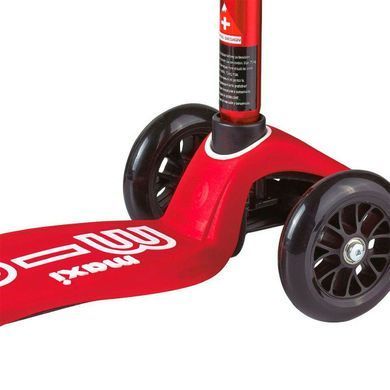 Самокат MICRO серии "Maxi Deluxe" - КРАСНЫЙ (до 50 kg, 3-х колесный)