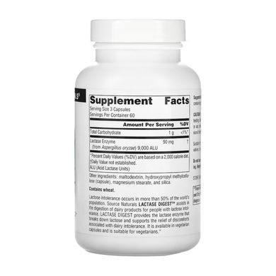 Lactase Digest 30mg - 180 caps Source Naturals / Лактаза Дайджест
