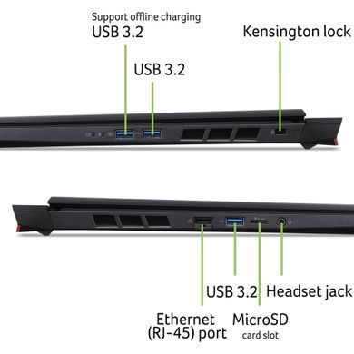 Acer Ноутбук Nitro 16 AN16-73 16" WUXGA IPS, Intel i7-14650HX, 16GB, F512GB, NVD4050-6, Lin, чорний (382611) NH.QSNEU.004 фото