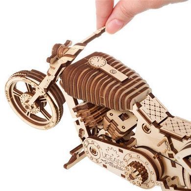 Деревянный механический 3D конструктор Ugears Байк (70051) dt_93581 фото