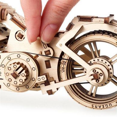 Деревянный механический 3D конструктор Ugears Байк (70051) dt_93581 фото