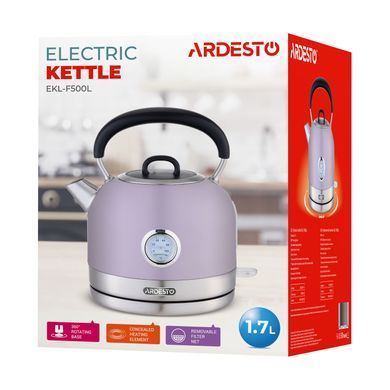Электрочайник ARDESTO EKL-F500L, 1.7л, металл, мат, Otter, лиловый (376950) EKL-F500L фото