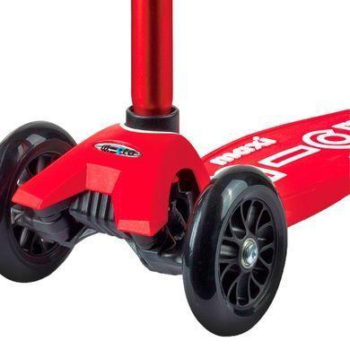 Самокат MICRO серии "Maxi Deluxe" - КРАСНЫЙ (до 50 kg, 3-х колесный)