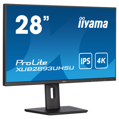 28" 16:9 IPS ЖК монитор, 3840х2160, 60 Гц, 3 мс, 1xHDMI/1xDP/2xUSB 3.0/2xUSB 2.0, SP (2 Вт+2 Вт), HA IIYAMA XUB2893UHSU-B5 3702591 фото