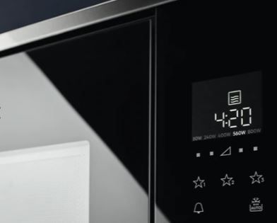 Electrolux Микроволновая печь встраиваемая, 20л, электр. управл., 700Вт, дисплей, черный+нерж LMS2203EMX фото