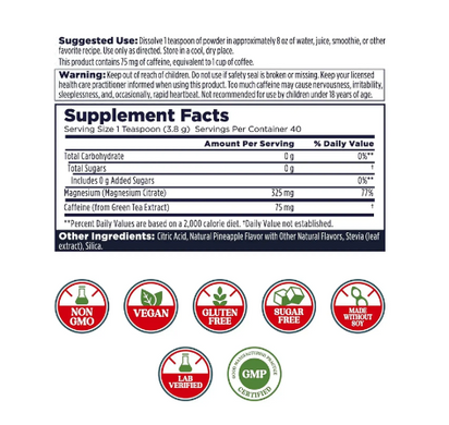 Energy Magnesium Powder - 153g Pineapple