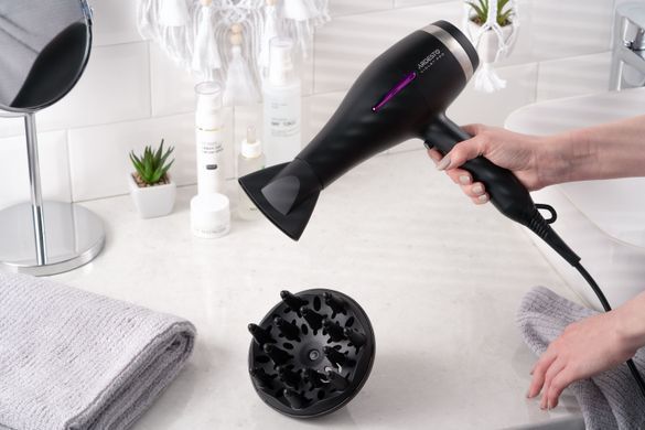 ARDESTO Фен Violet PRO HD-Y223PRO, 850-2200Вт, 2 скорости, 3 темп.режима, диффузор, черный HD-Y223PRO фото
