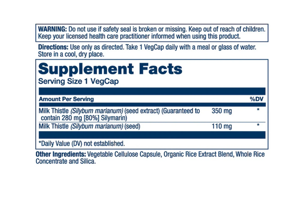 Milk Thistle Seed Extract One 350mg - 30 vcaps