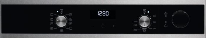 Electrolux Духовой шкаф электрический, 72л, А, пар, дисплей, конвекция, телескопические направляющие, ф-ция пароварки, черный+нерж EOC5E70X фото