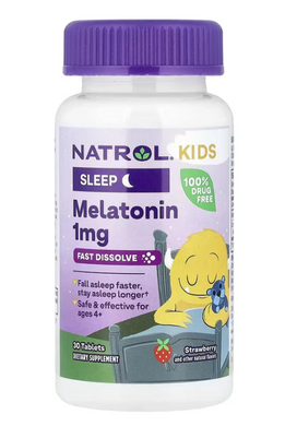 Мелатонін дитячий Natrol Kids Melatonin 1 мг 30 жувальних цукерок