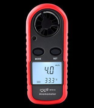 Анемометр цифровий 0,1-30 м/с, -10-45 &deg;C WINTACT WT816
