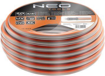 Neo Tools Шланг садовий Optima, 3/4", 20м, 4 шари, до 25бар, -20&hellip;+60&deg;C (325009) 15-823 фото