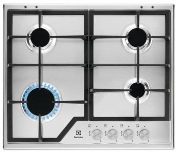 Electrolux Варочная поверхность газовая, 60см, чугун, нерж KGS6426SX фото