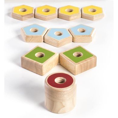 Дерев'яна логічна пірамідка Guidecraft Manipulatives Фігури на різьбі (G6901) dt_2201 фото