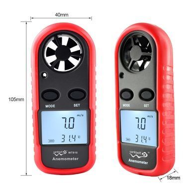 Анемометр цифровий 0,1-30 м/с, -10-45 &deg;C WINTACT WT816