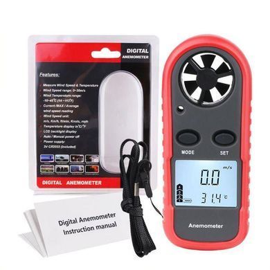 Анемометр цифровий 0,1-30 м/с, -10-45 &deg;C WINTACT WT816