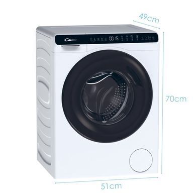 Candy Пральна машина фронтальна, 5кг, 1200, A+++, 44см, дисплей, інвертор, люк чорний, висота 70см, білий (375242) CW50-BP12307-S фото