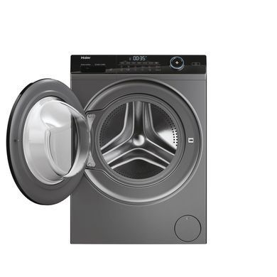 Haier Прально-сушильна машина фронтальна, 8(5)кг, 1400, A, 46см, дисплей, пара, інвертор, люк чорний, прямий привід, cріблястий (368201) HWD80-B14959S8U1 фото